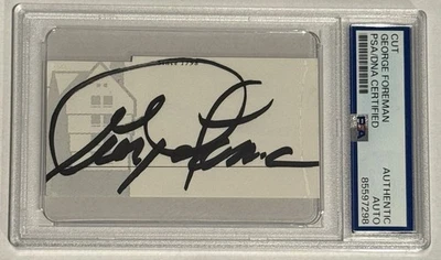 George Foreman Signed Cut Heavyweight Boxing Champion PSA Authentic Autograph - Image 1 of 3