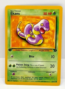 Ekans 1st Edition Team Rocket 56/82 Pokemon Card 1999-2000 WOTC - Picture 1 of 2