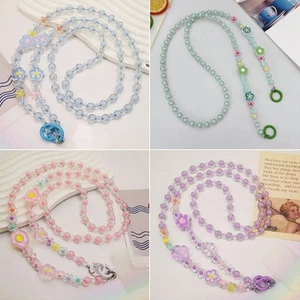 Hanging Decoration Flower Phone Strap Cute Flower Bead Phone Lanyard  Bag - Photo 1 sur 27