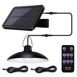 Solar Pendant Lights Upgraded Bulb Lights IP65 Waterproof Dusk to Dawn Auto L... - Picture 1 of 8
