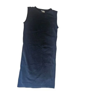 PrettyLittleThing L Ribbed Midi Sheath Dress Sleeveless Black Sheik - Picture 1 of 5