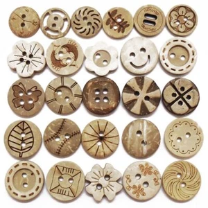 15mm Coconut Shell Buttons Natural Color Button Clothing Sewing Materials 30Pcs - Picture 1 of 46