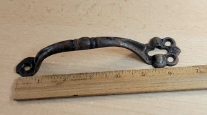 Maniglia antica rustica in ghisa per porta necessita di chiusura a pollice 6,5" - Foto 1 di 6