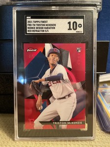 2021 Topps Finest Triston McKenzie Rookie Red  Refractor /5 Rookie Design Var.