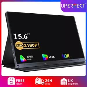 4K Portable Monitor, UPERFECT 15.6" 99%Adobe RGB 2160P Brightnes w/ Case Stand A - Picture 1 of 20
