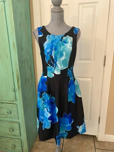 CALVIN KLEIN, STRETCHY, SLEEVELESS, FULLY LINED, FIT & FLARE DRESS, S-M - Picture 1 of 8