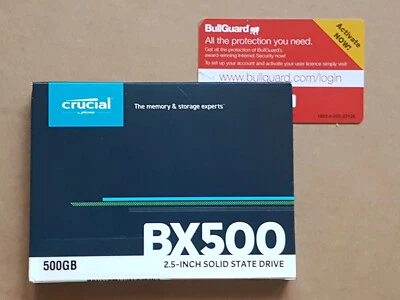 Crucial 500GB SSD BX500 2.5" SATA + Norton 1yr 3 PCs + Windows 10 Pro x86 Legacy - Image 1 of 2