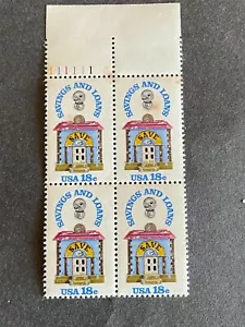 US Stamp 18 Cent 1981 Savings and Loans Scott #1911 Block Of 4 M/NH - Picture 1 of 6