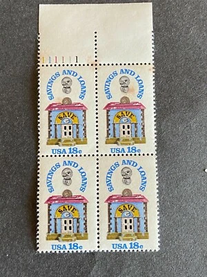 US Stamp 18 Cent 1981 Savings and Loans Scott #1911 Block Of 4 M/NH - Image 1 of 4