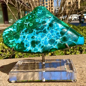 7.16LB Natural silica Chrysocolla malachite quartz crystal rare mineral - Imagen 1 de 13