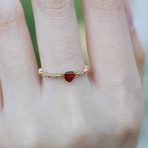 Simple Design Red CZ Zircon Ring •Love Forever - Picture 1 of 6