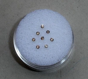 8 Champagner Natur Diamanten lose facettiert rund SI Qualität je 1,5 mm - Bild 1 von 5