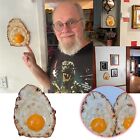 Smażone jajko 3D wiszące na paznokciu - kreatywny ciekawy wiszący wisiorek dekoracyjny