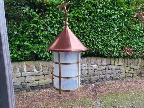 Copper & brass Victorian hanging lamp/light/lantern porch hallway indoor house Cover