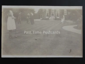 CROQUET Family Play Croquet on the Lawn c1908 RP Postcard - Picture 1 of 2
