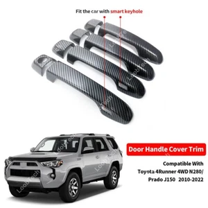 For Toyota 4Runner w/Smart Key Hole Carbon Fiber Door Handle Decoration Cover - Imagen 1 de 8