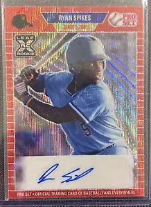 2021 Leaf Pro Set Ryan Spikes Rookie Red Wave Autograph Card - Picture 1 of 2