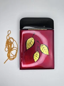 Vintage Japanese Lacquered Photograph Album Memory Book Mid Century Leaf Motive - Picture 1 of 14