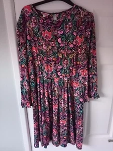 MONSOON FLORAL PAISLEY PRINT DRESS Size M - boho style - Picture 1 of 1