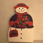The Cat?s Meow Village Snowman Collection Red Hat Lady Wood Decor Shelf Sitter