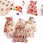 Sack Elk Candy Organizer Merry Christmas Drawstring Pouch Jute Gift Bags