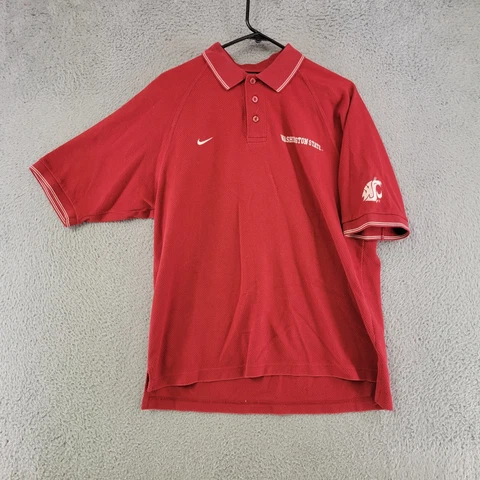 Washington State Cougars Polo Mens M Medium Red Nike Short Sleeve Shirt Cover