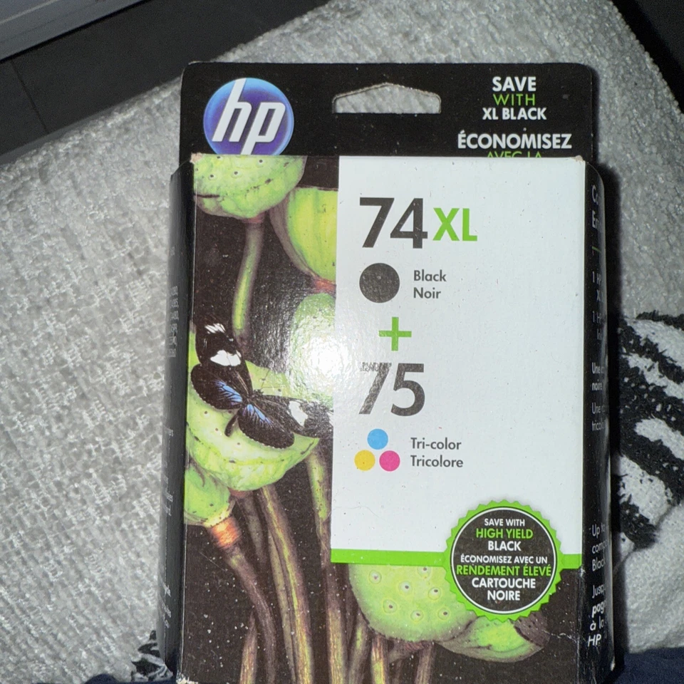 Genuine HP 74 75 Ink Cartridge Combo-for HP C4580 C5580 Printer-OEM INK-Expired - Image 1 of 4