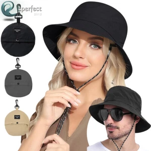 Packable Boonie Bucket Sun Hat Wide Brim for Summer Floppy Beach Fishing Safari - Picture 1 of 15
