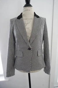 Klassischer Blazer Veronica Beard schwarz & weiß Hahnentritt Größe 8 - Bild 1 von 6