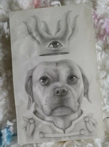 Origional Jim Mckenzie Pencil Drawing of his dog Gordo From 2014 - Picture 1 of 6