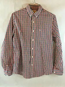 Camicia Dockers uomo rossa navy bianca quadri manica lunga colletto abbottonato piccola - Foto 1 di 5