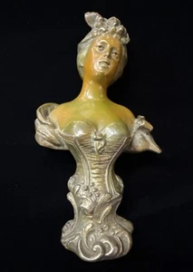 Antike Jugendstil Bronze Boule De Neige Spelter Büste Französisch Viktorianisch - Bild 1 von 9