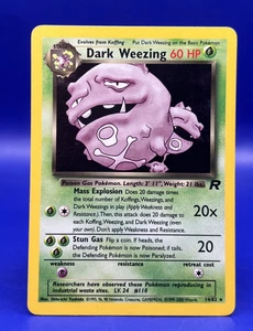 Tarjeta Pokémon Team Rocket MP 2000 Dark Weezing 14/82 Holo ilimitado WOTC MP - Imagen 1 de 13