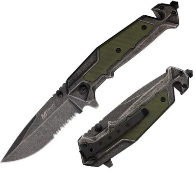 MTech Assisted Folding Knife 3Cr13 Stainless Steel Blade G10 Handle - MT-A2002GG - Image 1 of 3