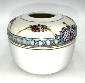 Antique Noritake Hair Receiver Jar M-in-Wreath Floral Vanity Nippon Era Japan - Picture 1 of 13