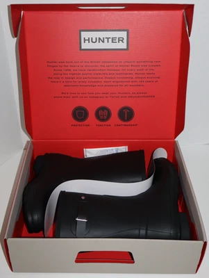 Botas de chuva femininas HUNTER originais pretas foscas curtas O impermeáveis 8 NOVAS #1881032 - Imagem 1 de 4