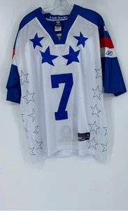 Reebok Mens White Blue Michael Vick #7 Pro Bowl NFL Football Jersey Size 50 - Picture 1 of 8