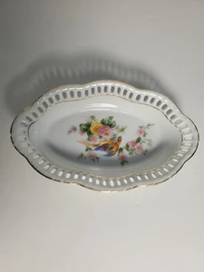 Muy Bonito Plato de Nueces SCHUMANN Baviera Vintage Raro con Borde Festoneado y Perforado - Imagen 1 de 16