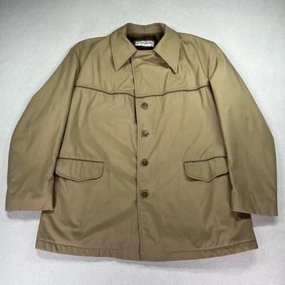 Chaqueta McGregor de Colección Años 70 Para Hombres 46 Marrón Abrigo de Coche Forrado de Piel Sintética Hecha en EE. UU. Foto 1 de 4