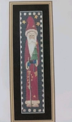Gráficos de patrón de punto de cruz contado de punto de cruz arte popular largo Santa Claus II Foto 1 de 4