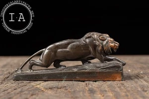 Anfang 20. Jahrhundert Kupferguss Figur Löwe Werbung Briefbeschwerer - Bild 1 von 5