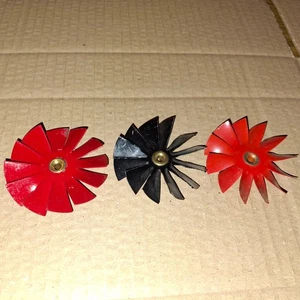 *PARECE SIN USAR* 3 X #157 ORIGINAL MECCANO "VENTILADOR" NEGRO/LUZ/ROJO MEDIO - Imagen 1 de 2