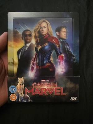 CAPTAIN MARVEL UK EXCLUSIVE LENTICULAR 3D/ 2D BLU-RAY STEELBOOK MCU RARE OOP  - Image 1 of 2