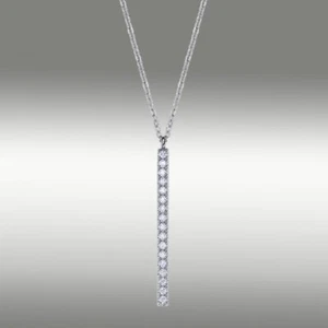 .16 ct Moissanite Trendy Bar Drop Collar Colgante 18 "Cadena 14k Regalo de oro blanco - Imagen 1 de 7