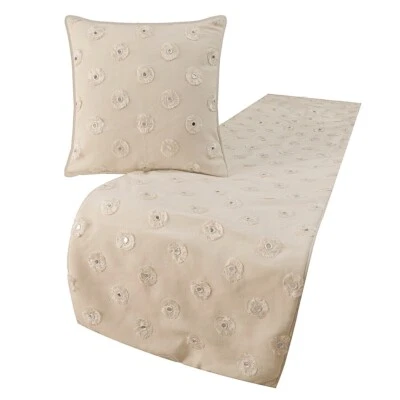 装饰大号床长椅白色镜面刺绣棉-镜面爱好者 — 第 1/3 张图片