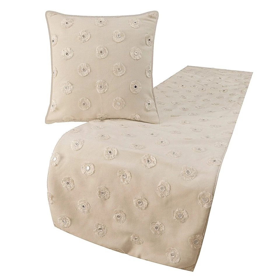 Декоративная королева кровать бегун белый, зеркало вышивка хлопок - зеркало любитель - Изображение 1 из 3