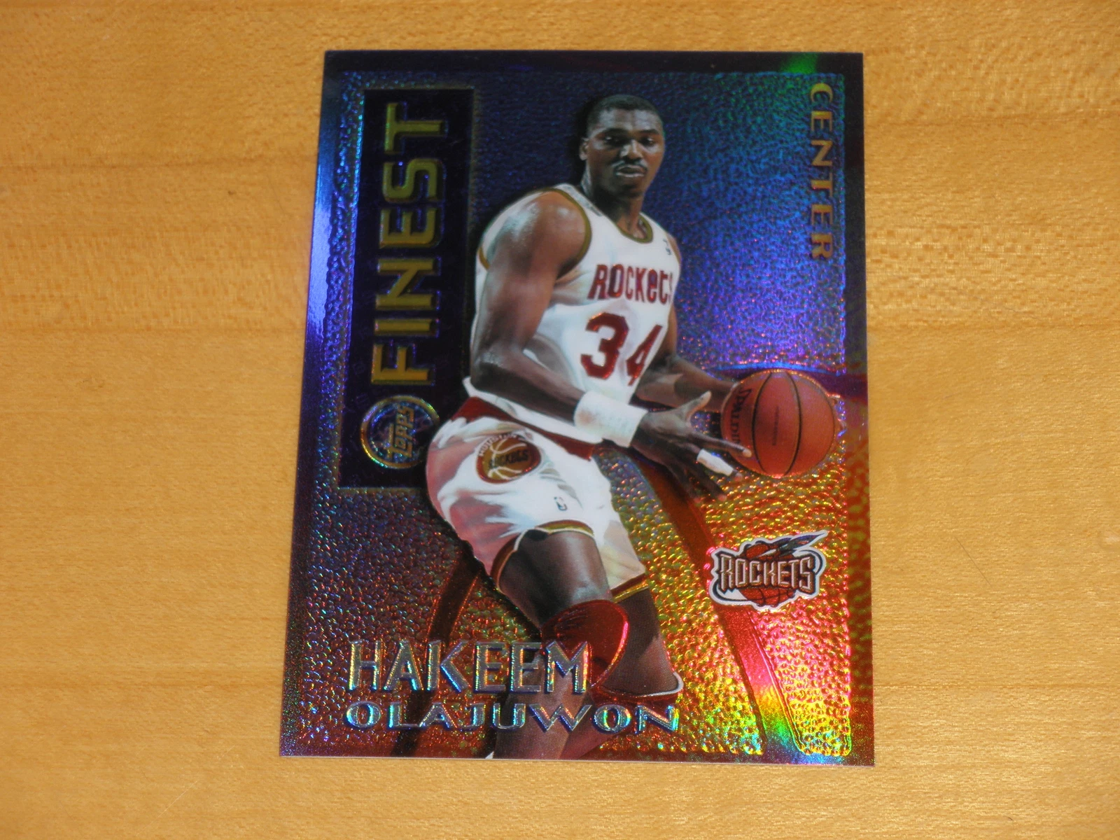 1995-96 Topps Mystery Finest Borderless Gold Refractor #M21 Hakeem Olajuwon