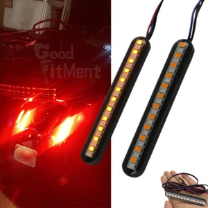2PCS LED Turn Signal Light Strip Indicator Amber/Red For UTV ATV Bobber Chopper - Picture 1 of 12