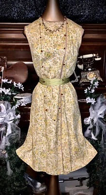 Vestido de día floral corto envolvente de algodón boho vintage mod años 60 S M Foto 1 de 4