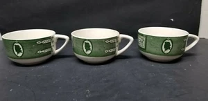 3 ROYAL CHINA COLONIAL HOMESTEAD GREEN WHITE CUPS MUGS - Picture 1 of 3